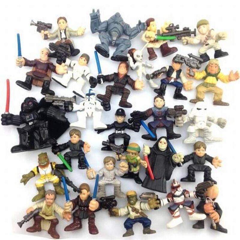 Lote al azar 10 unids/set Star Wars Galactic Heroes 2,5 pulgadas figura de acción niño chico juguete colección de regalos