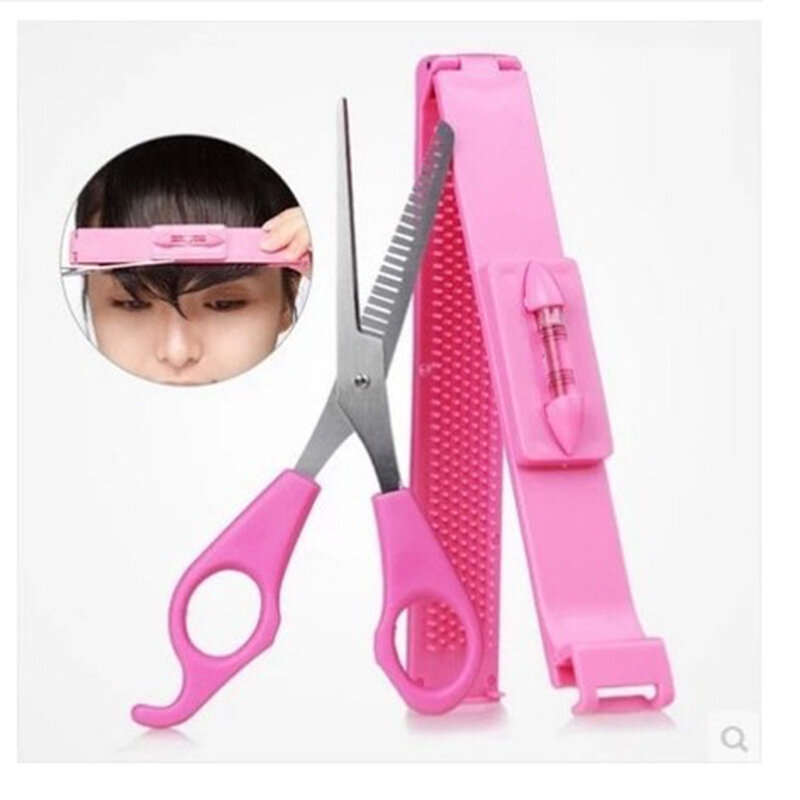 2Pcs/Set Fashion Diy Bangs Hair Cutting Clip Hairstyling Salon Cutting Tools Cutting Your Own Hair At Home
