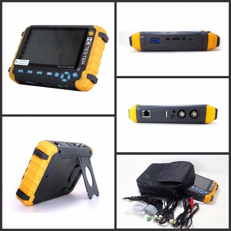 Atualizado CCTV Security Camera Tester, Monitor, TVI, AHD, CVI, CVBS, Suporte PTZ, Áudio, VGA, Entrada HDMI, IV8S, IV8W, 5"