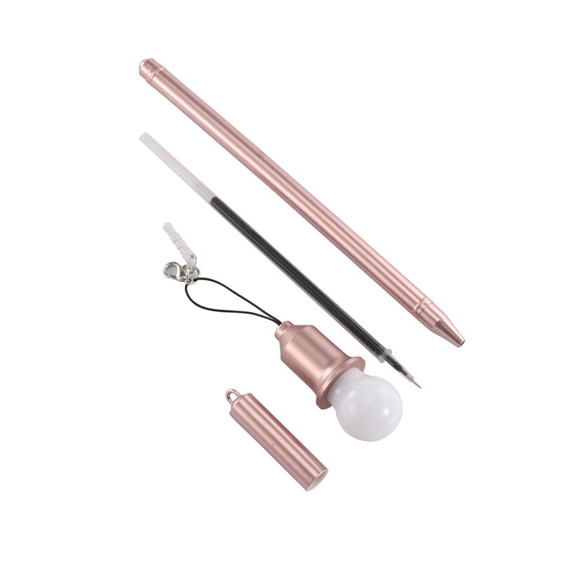 Светодиодный фонарик ручка с фонариком свет с пыли Подвеска в виде вилки черные чернила гелевая ручка роллер Writting инструмент розовый