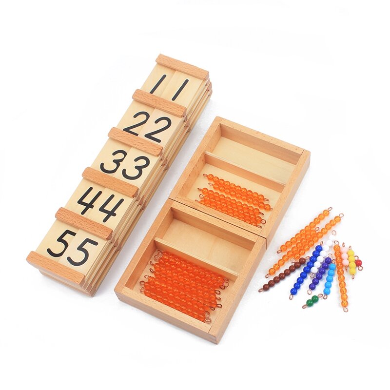 Обучающие математические игрушки Монтессори, доска для подростков и десен с бусинами, деревянные игрушки, Дошкольное обучение для раннего детства