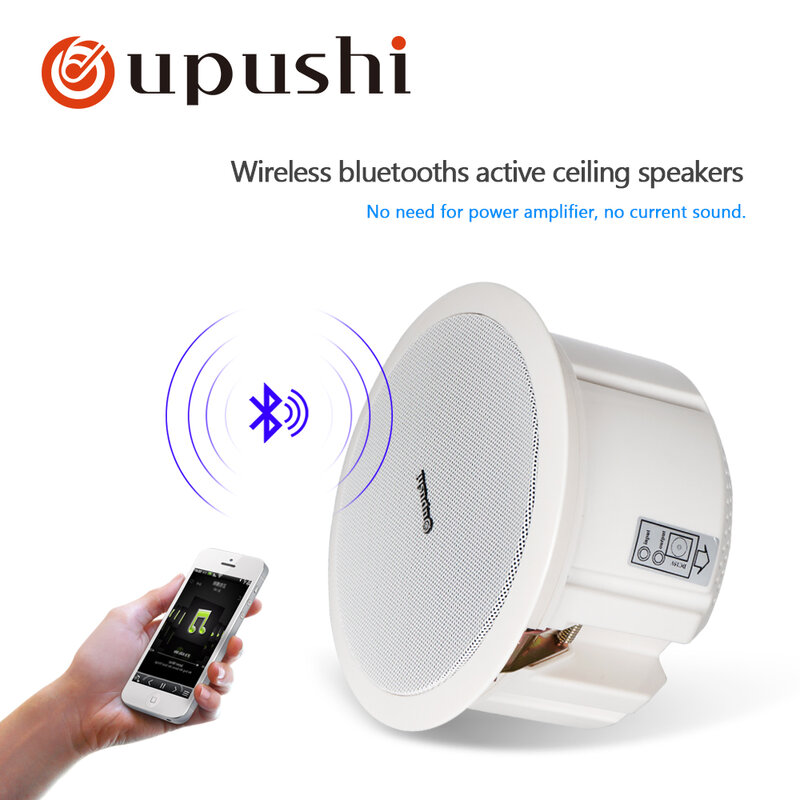 Rumah bluetooth speaker langit-langit 6.5 inch speaker dinding atap putih pengeras suara oupushi pa system 20w Home audio ponsel speaker