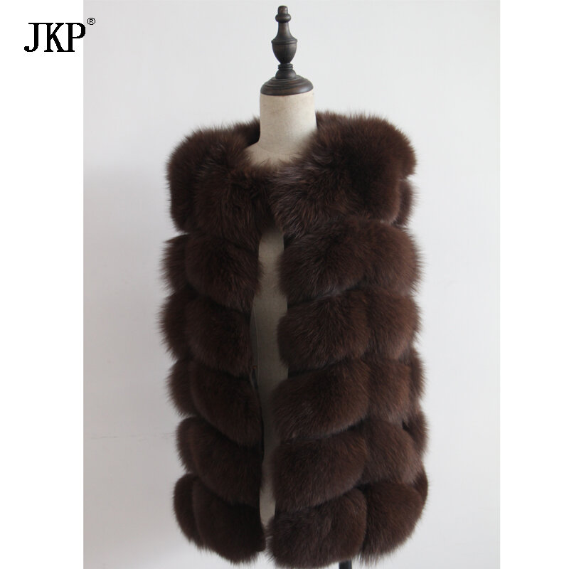 Manteau sans manches en vraie fourrure de renard 100% naturelle pour femme, gilet de bonne qualité à la mode