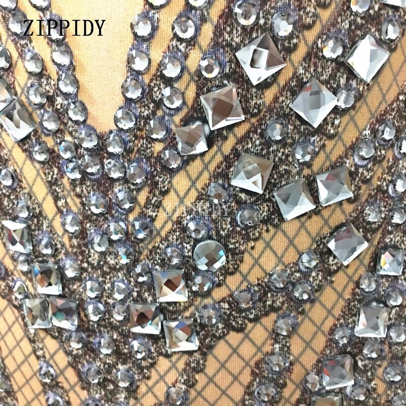 Seksi Gemerlapan Hitam Berlian Imitasi Warna Berkilau Kristal Peregangan Leotard Pesta Merayakan Penyanyi Kostum Panggung Panggung Memakai