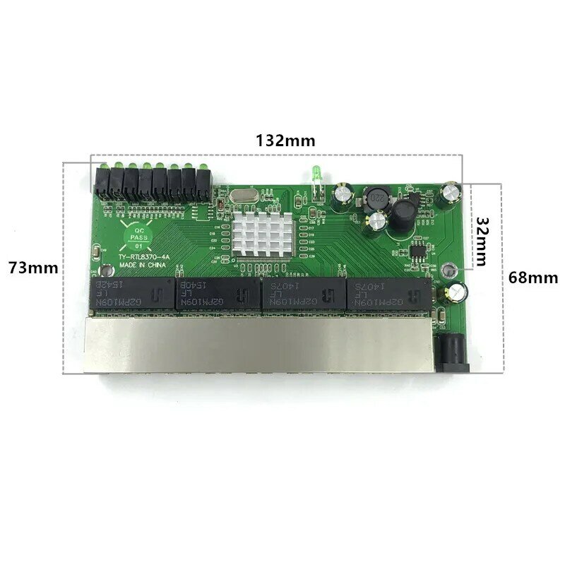 8-Port Gigabit Switch โมดูลใช้กันอย่างแพร่หลายใน LED 8พอร์ต10/100/1000 M Contact Port mini โมดูลสวิทช์ PCBA เมนบอร์ด