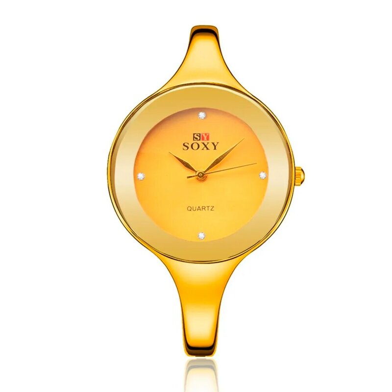 SOXY moda marka luksusowe kobiety bransoletki z zegarkiem damska sukienka zegarek panie złoty zegarek kwarcowy sportowe relogio feminino zegar