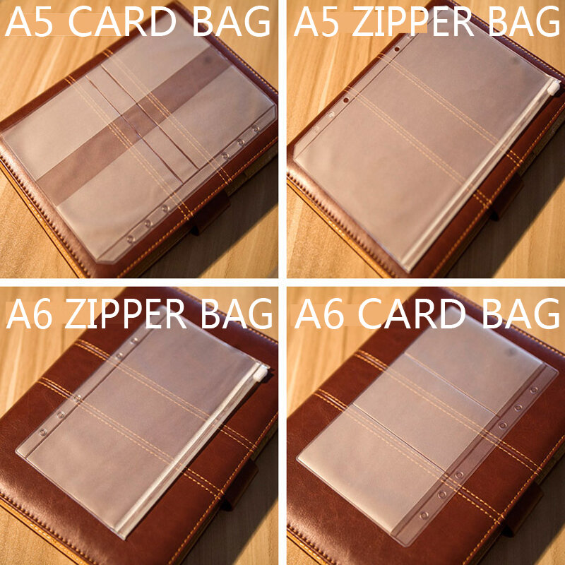 A5 a6 a7 pvc pasta de apresentação pasta de fichário, sacola de recebimento diário planejador em espiral produtos de arquivamento bolsa porta cartão