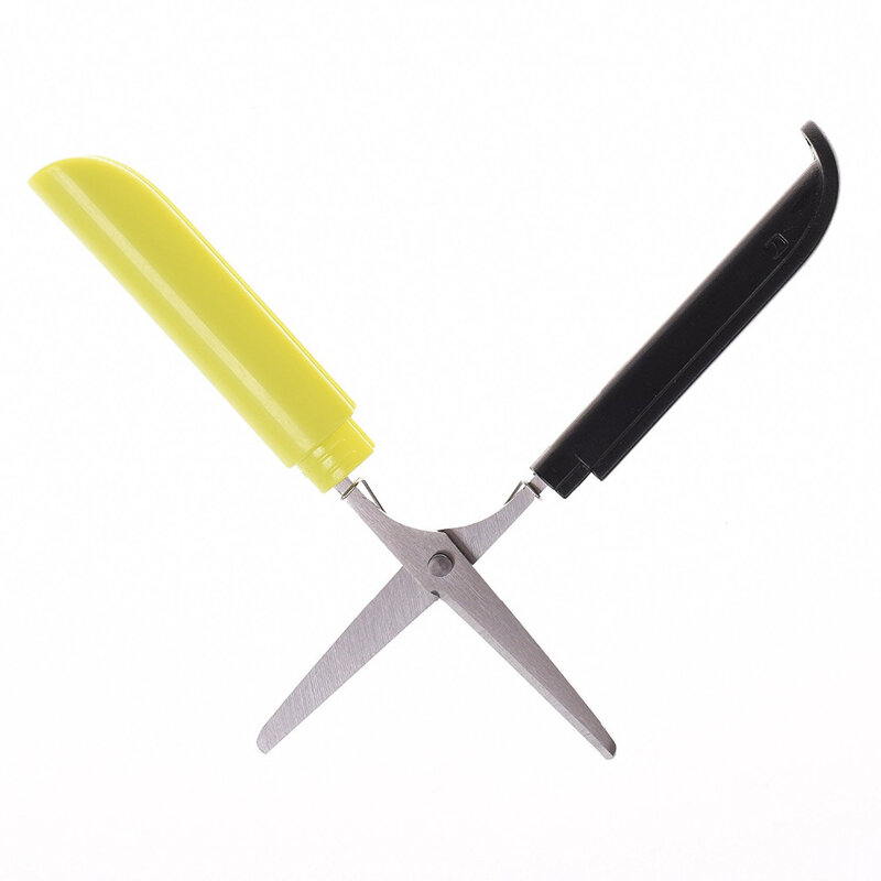 Zestaw 2 losowych kolorów przenośne nożyce Cutter Travel narzędzie do szycia wycinania z czapką