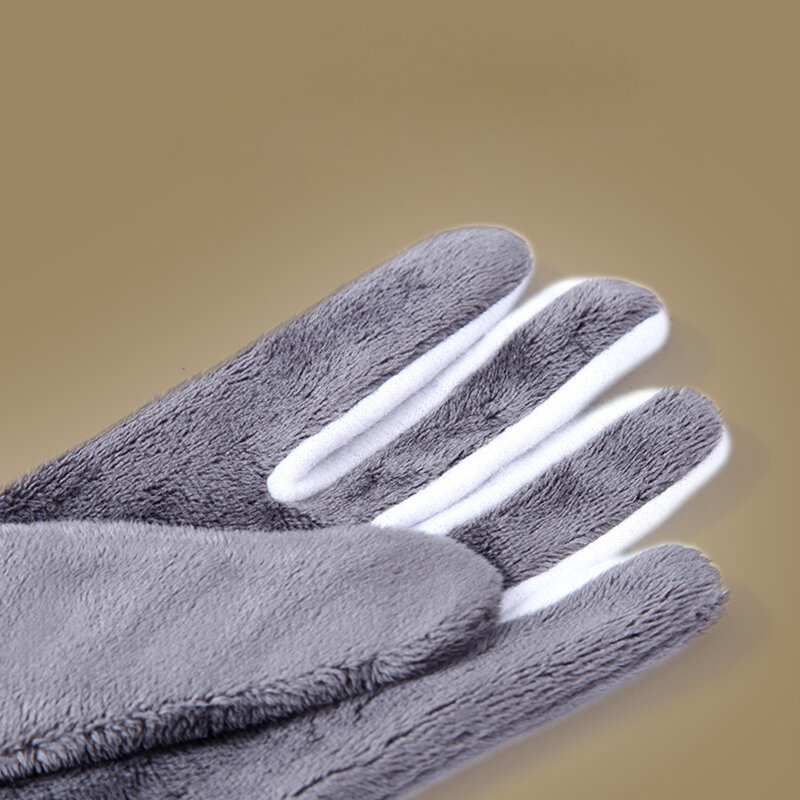 ถุงมือหนังห้านิ้วมือเด็กถุงมือฤดูหนาวกำมะหยี่อบอุ่นเรียงรายเด็ก Sheepskin ถุงมือสำหรับสาว NW103-5
