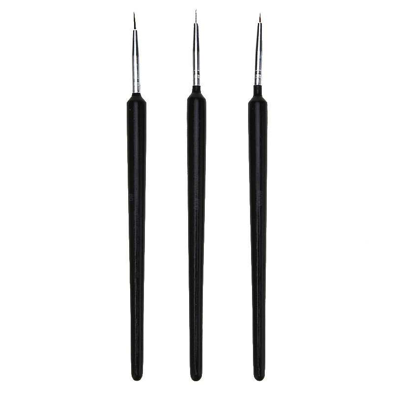 3pcs Fine Hook Line Pen Paint Brush For Oil Watercolor Acrylic Painting Nail Brush Pen For Artist School Office Art Supplies