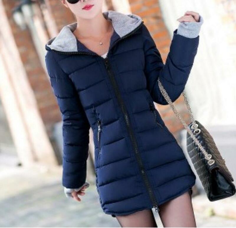 여성용 후드 코튼 코트, 슬림 롱 코트, 패션 의류 코트, 가을 겨울 따뜻한 코트, 지퍼 재킷, 캐주얼 코트