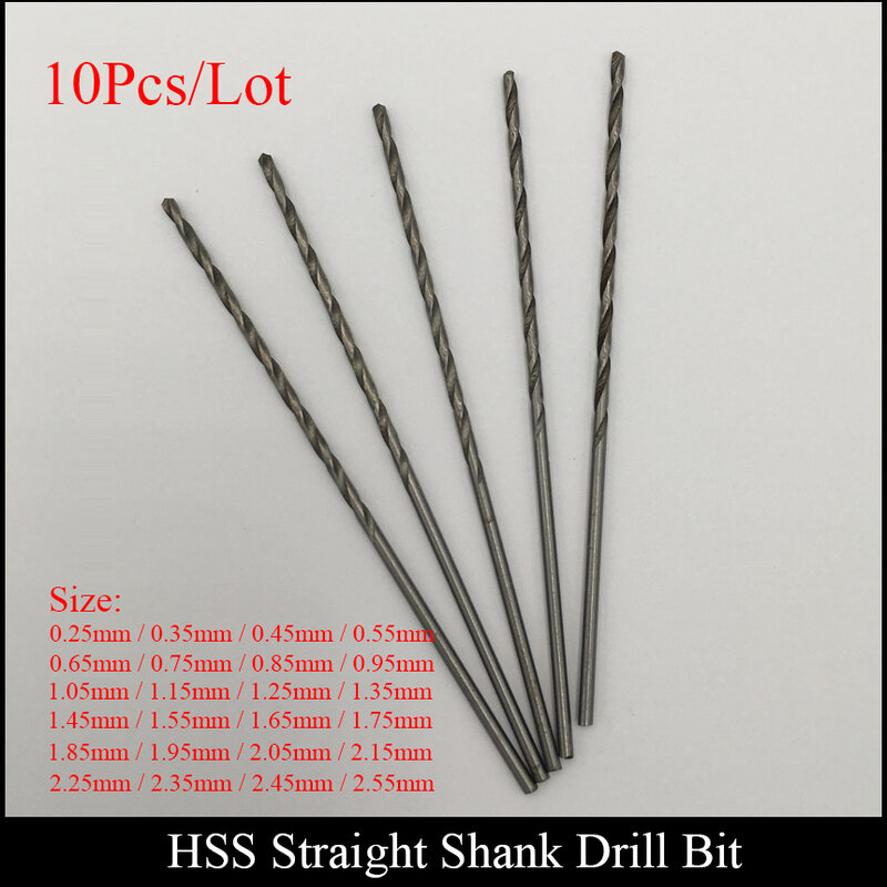 1.45mm 1.55mm 1.65mm 1.75mm 1.85mm 1.95mm Plastic Wood Power Tool High Speed Steel HSS Micro Mini Twist Straight Shank Drill Bit