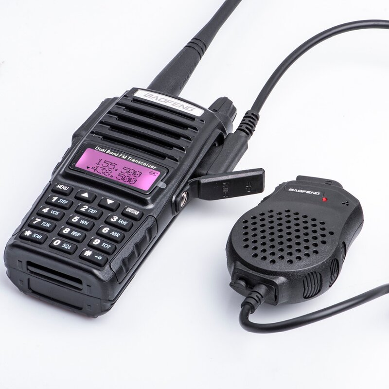 Baofeng Handheld Microfone, Especial para Walkie Talkie, UV-82, Botão PTT duplo, Estação de rádio Extension Speaker, K Port CB Mic