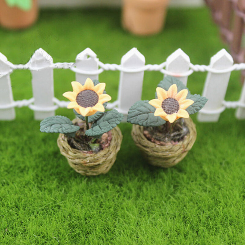 1 sztuk 1/12 domek dla lalek miniaturowe akcesoria Mini słonecznik symulacja roślina doniczkowa kwiat zabawki modele dla dekoracja do domku dla lalek
