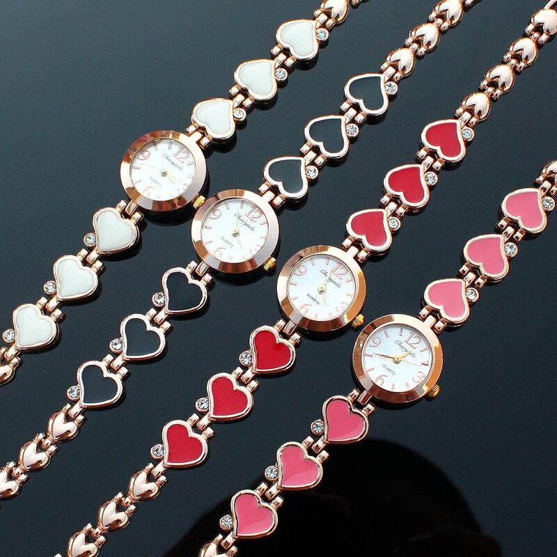 Chaoyada Популярные Модные кварцевые женские часы с ремешком в виде сердца, кварцевые наручные часы для девушек, подарочное платье, наручные часы O25