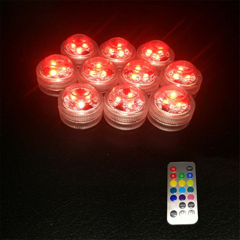 10 * illuminazione decorativa a LED RGB cambia colore sommergibile Mini luce notturna a LED per feste con lampada a vaso impermeabile a distanza per la festa