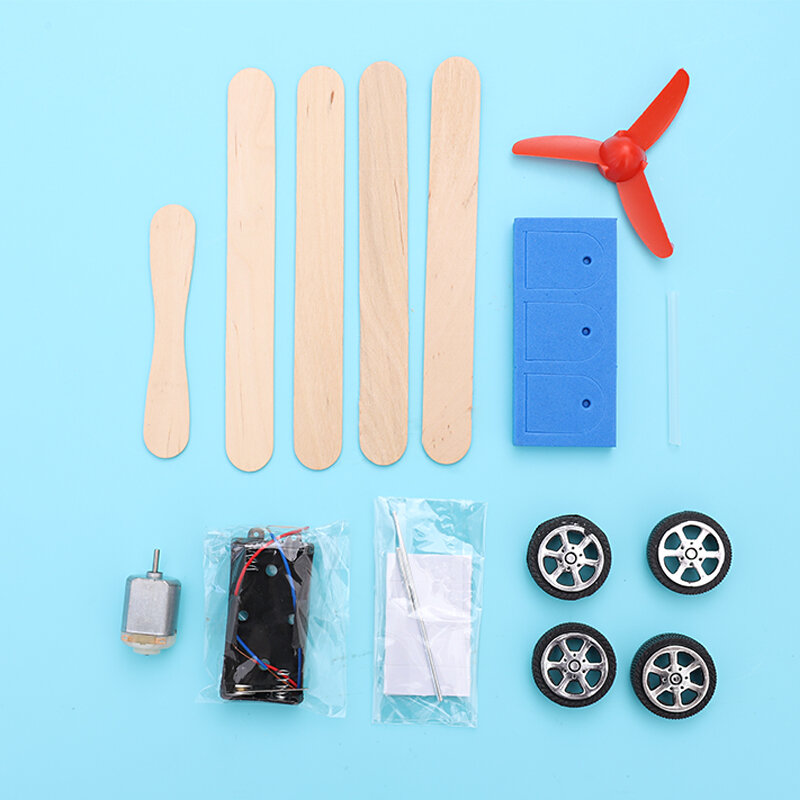 1 pz Mini Kit per auto fai da te alimentato a vento educazione per bambini apprendimento Hobby gadget divertenti novità giocattoli divertenti regalo di compleanno giocattolo artigianale