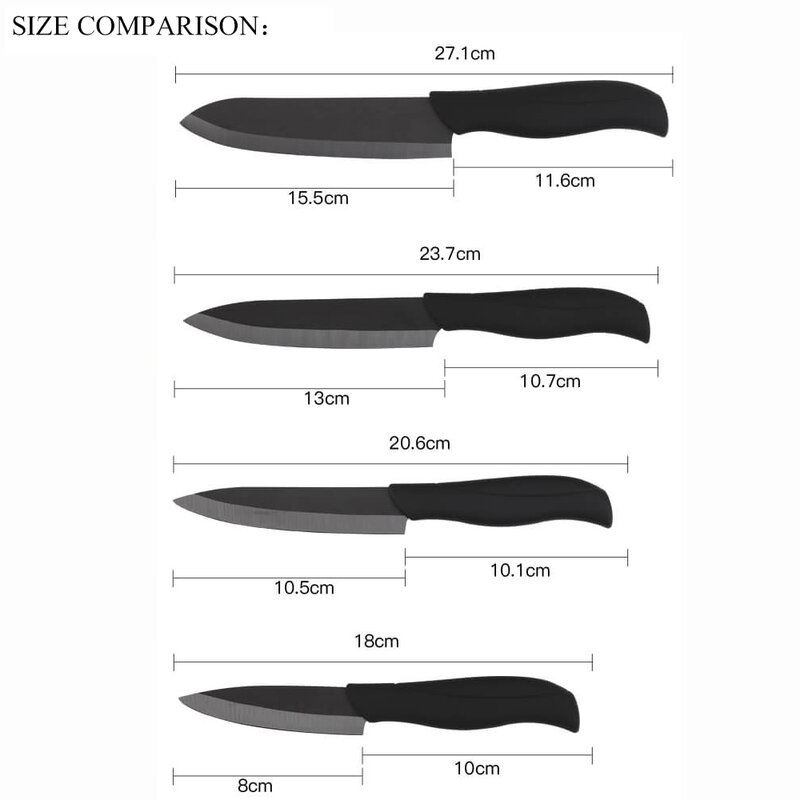Ceramic Knife Set Kitchen Knives 3 4 5 6 inch Zirconia Black Blade Paring Fruit Vegetables Ceramic Knives Cooking Tools