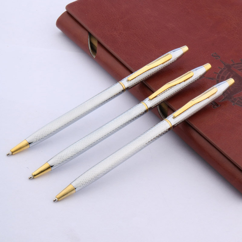 Luksusowy wysokiej jakości Twist wzór fali rysunek atrament kulkowy długopis metalowy papiernicze biuro szkolne nowy