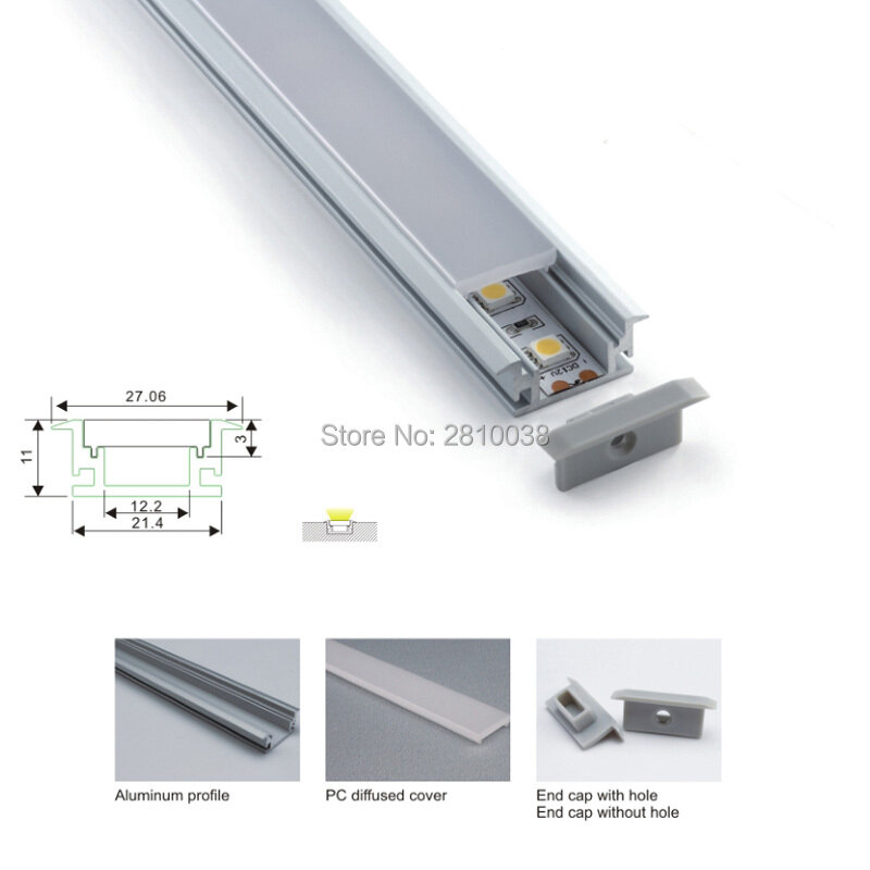 100X2 M Set/Banyak T3-T5 Tempered LED Profil Aluminium untuk LED Strip dan 11 Mm Tinggi T aluminium LED Ekstrusi untuk Lampu Lantai