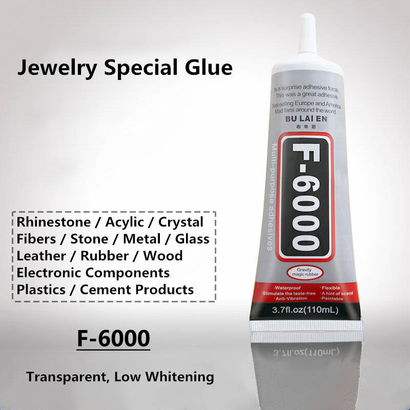 F6000 110ml líquido multiuso industrial adesivo diy jóias artesanato strass fix tela do telefone cola de vidro prego gel diy ferramenta