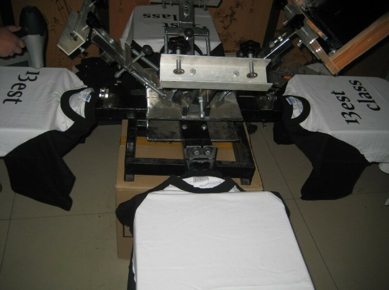 Automatische Flachbettdrucker 1 Set 4 Farbe 4 Station Presse DIY T-Shirt Druck