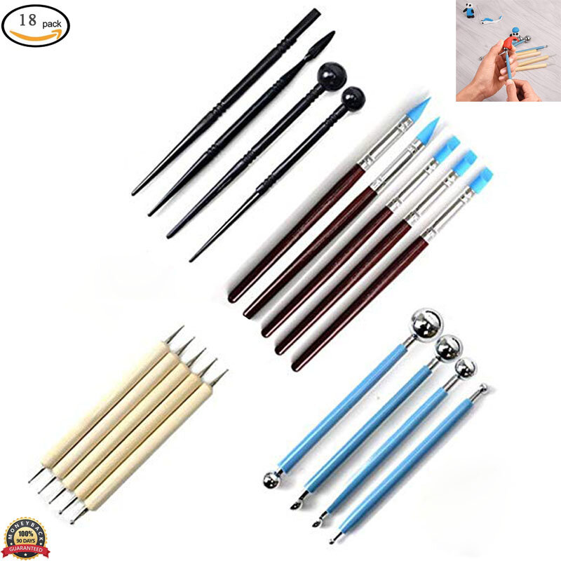 24Pcs Dotting Tools Ball Styluses for Rock Painting Pottery Clay Modeling Embossing Art Clay Pottery Modeling Set Carving Tools