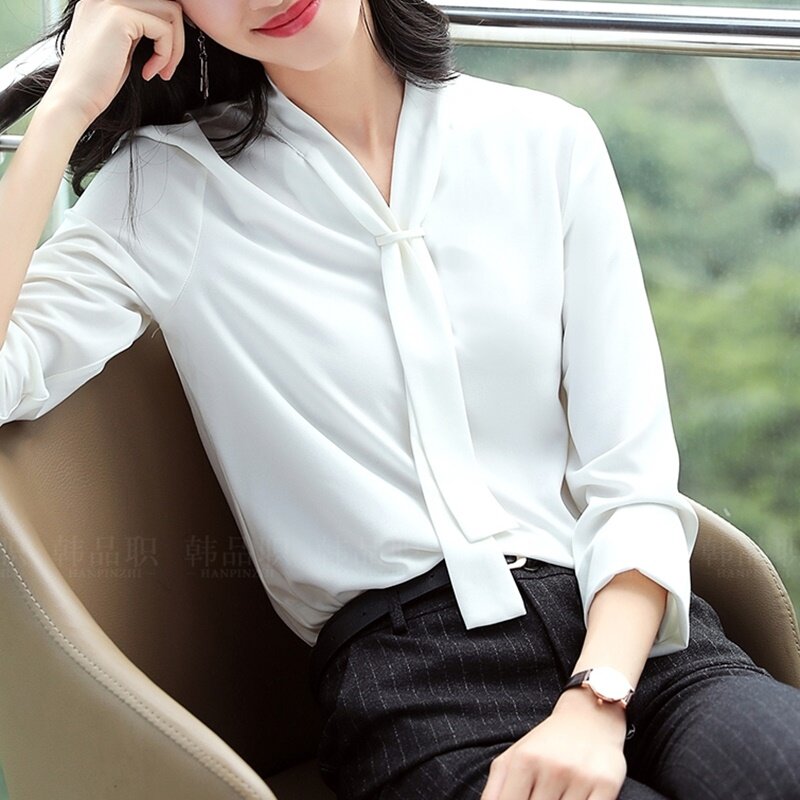 Blusas de oficina coreanas de verano 2019 para mujer blusas de negocios Ol ropa de mujer de moda coreana 2019 Camisas de mujer DD2078