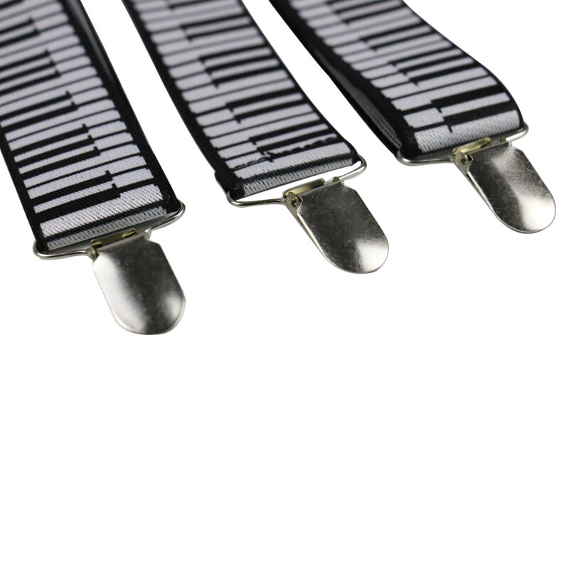 Подтяжки Winfox для мужчин и женщин, подтяжки для клавиатуры с музыкальными нотами, черные и белые, шириной 3,5 см