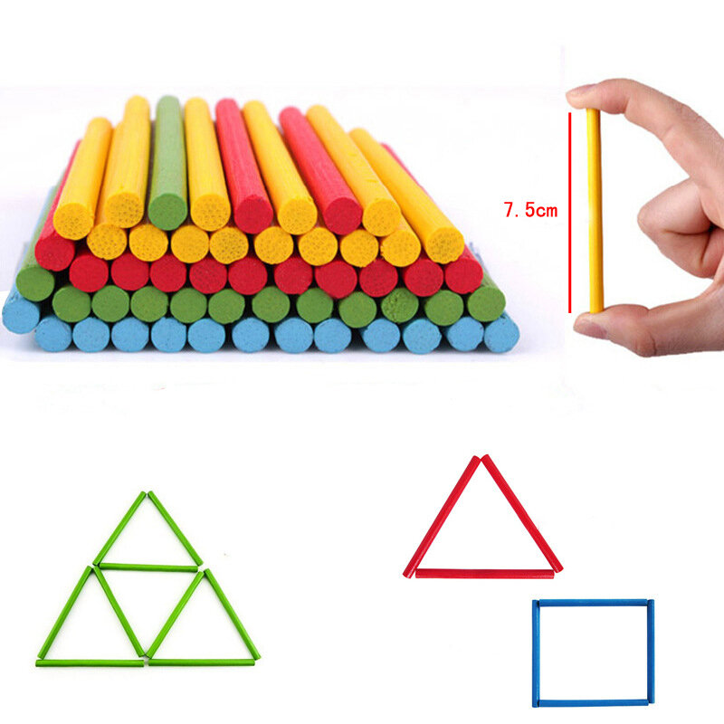 مونتيسوري ألعاب الرياضيات التعليمية ألعاب خشبية للأطفال التعلم المبكر لغز الاطفال عدد العد العصي الوسائل التعليمية