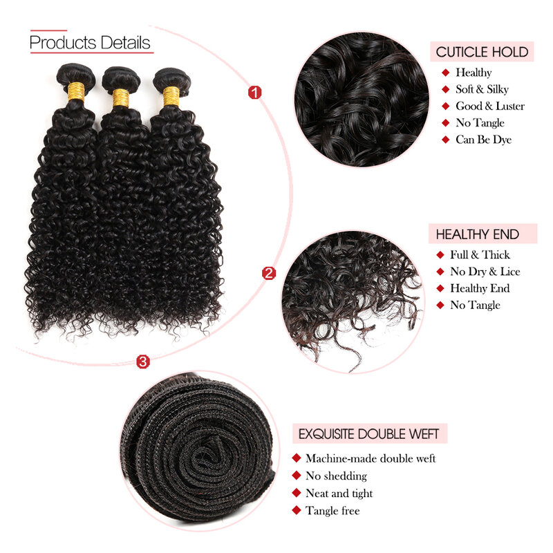Eleganti fasci ricci crespi indiani capelli naturali neri Bundle estensione dei capelli 100% capelli umani Remy naturali possono acquistare 3 o 4 pacchi