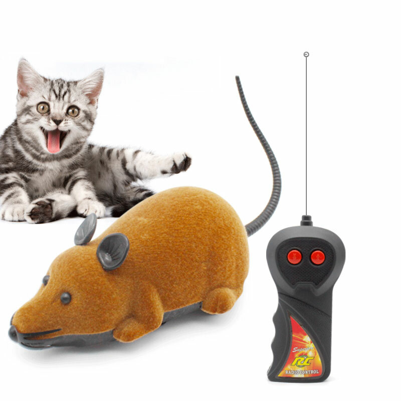 Del Mouse Del gatto Giocattoli Giocattoli Elettronici di Telecomando Senza Fili Divertente Della Novità del Mouse Giocattolo per Animali Domestici Gatti Gattino