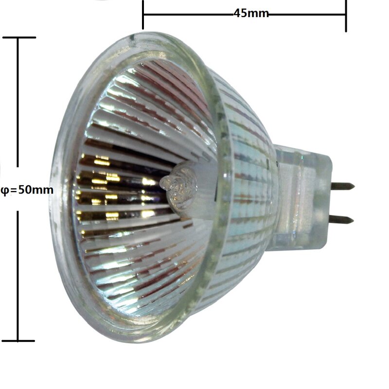 HoneyFly 5 sztuk ściemniania MR16 lampa halogenowa 12V 20W/35W/50W 2700-3000K żarówka halogenowa światło punktowe ciepłe białe jasne szkło kryty