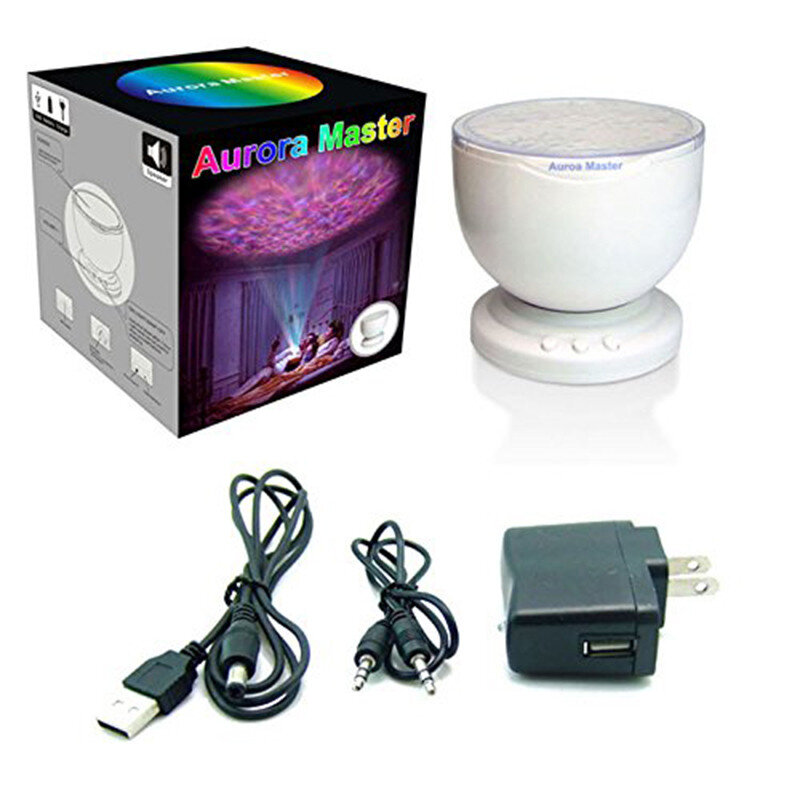 FUMAT Aurora Master lampka nocna projektor fal oceanu odtwarzacz muzyczny głośnik LED lampka nocna kolorowe niebo Starry Kids Gift Lights