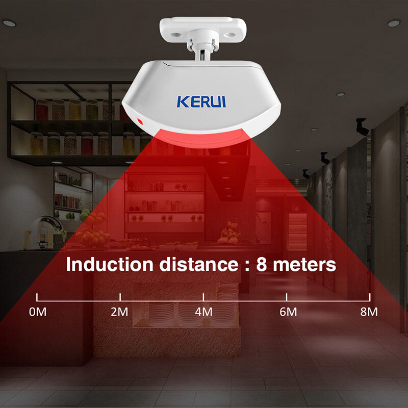 KERUI Drahtlose Vorhang Infrarot Detektor Fenster PIR Motion Sensor 433MHz Wireless Für GSM PSTN Home Security Alarm System