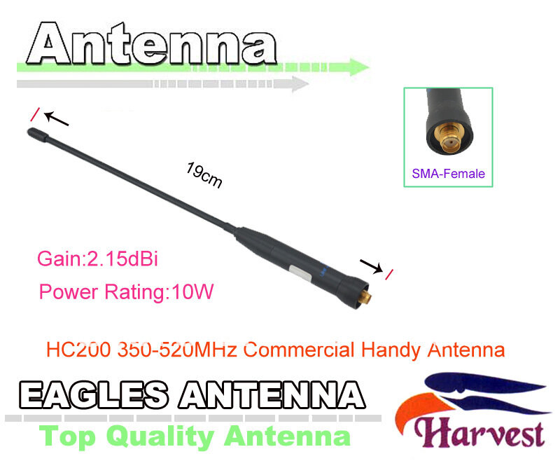 Conector sma-hembra Original Harvest Eagles, antena práctica comercial HC200, 350-520MHz
