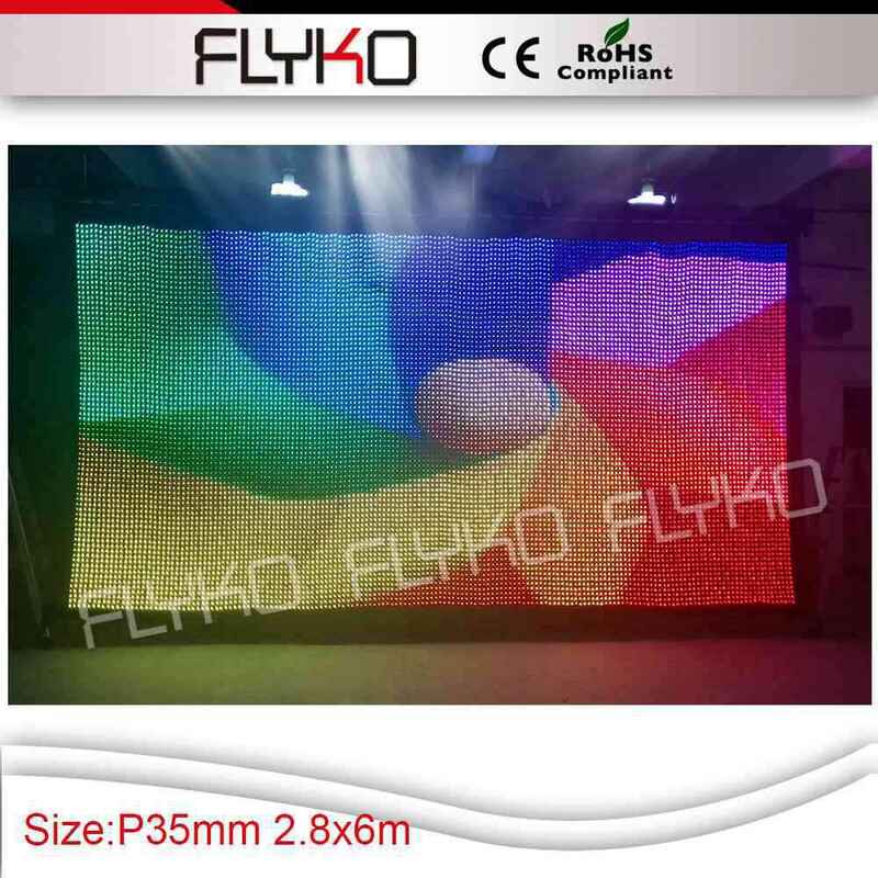 P3.5 2.8*6m flashlight equipment soft  led video curtain with flight case