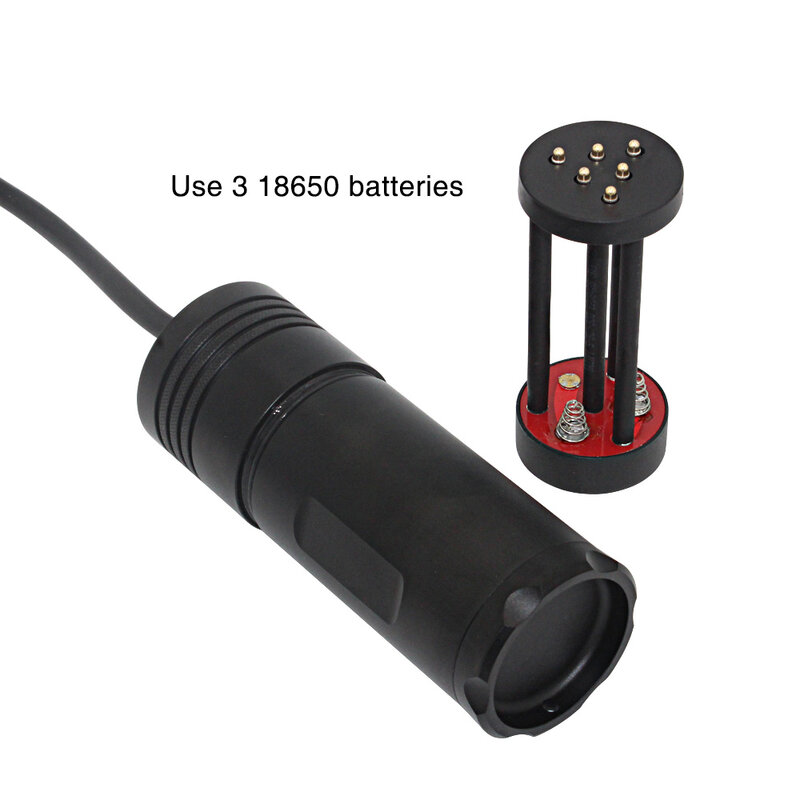 휴대용 LED 다이빙 손전등 스쿠버 다이빙 토치 램프 빛 사용 3x18650 배터리 XM-2 방수
