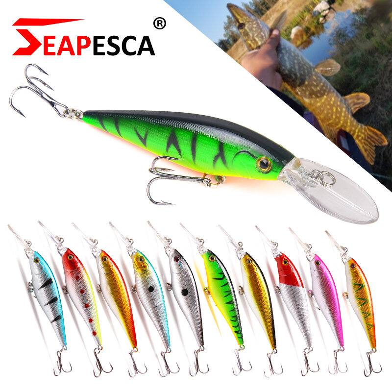 SEAPESCA 10 Colors Long Lip Hot Pesca Isca Minnow Fishing Lure 110mm 10g/90mm 7g Aritificial Wobblers Hard Bait Plastic Baits
