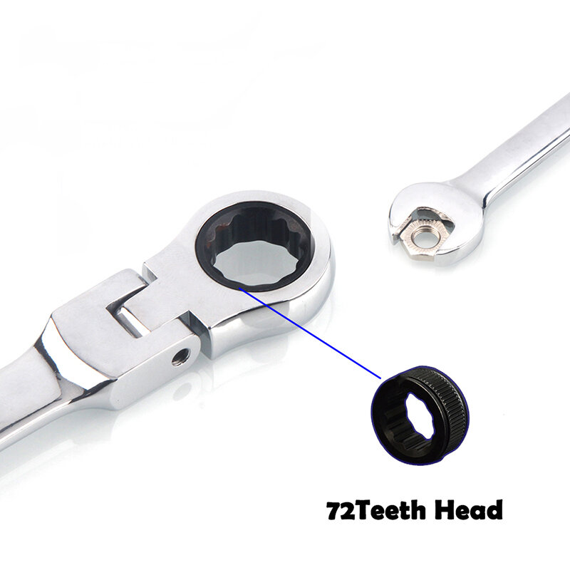 4 Buah/Set Kepala Tetap Ratcheting Kombinasi Kunci Pas Kunci Set Hand Tools Ratchet Handle Wrenches 8/10/12/ 13 Mm