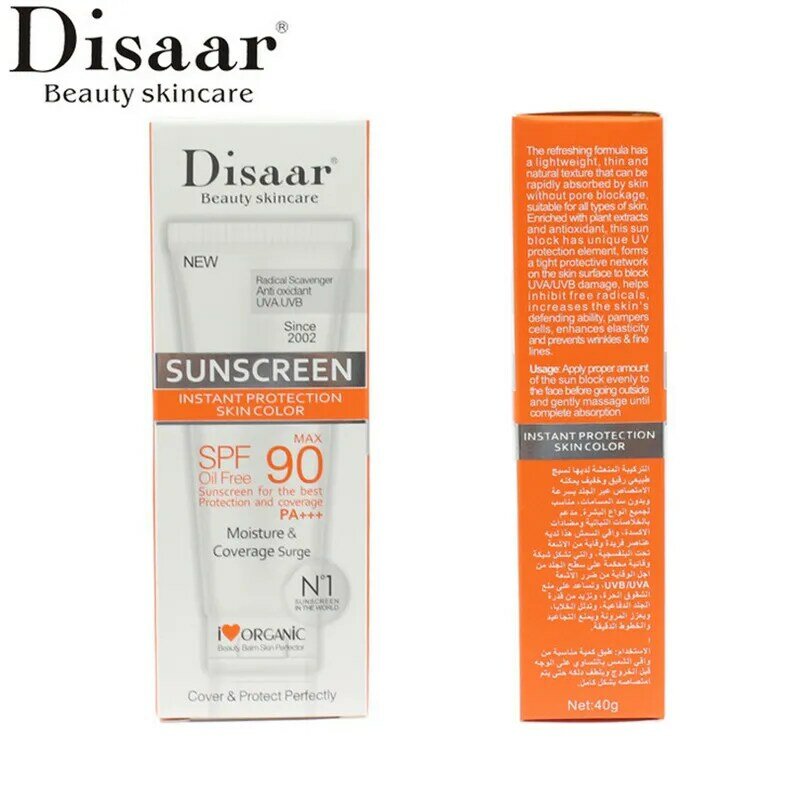 Disaar crème solaire visage corps crème solaire blanchissante crème de protection de la peau Anti-âge huile-contrôle hydratant SPF 90 visage