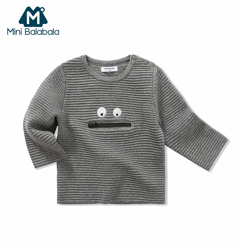 Mini Balabala Baby Graphic sweter z dzianiny dwuprawej bluzki z długim rękawem niemowlę noworodek chłopcy dziewczęta odzież odzież opadające ramiona