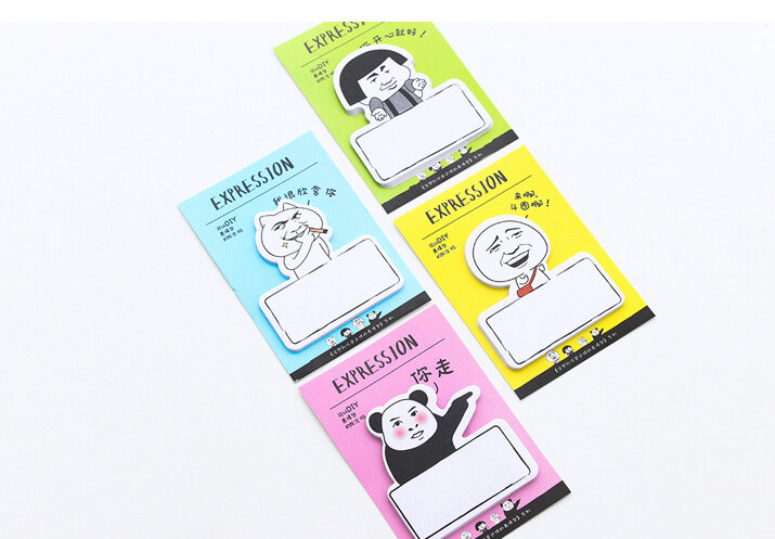 4pcs Novelty expression Self-Adhesive Memo Pad Sticky Notes memo boards Bookmark School Office Supply papelaria