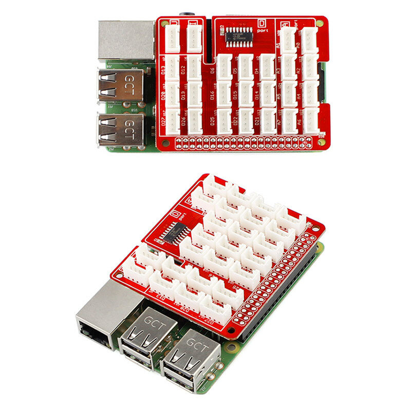 Elecrow-Escudo de Base V2.0 para Raspberry Pi UART/I2C/interfaz analógica/Digital, Chip ADC a bordo, Kit de bricolaje MCP3008