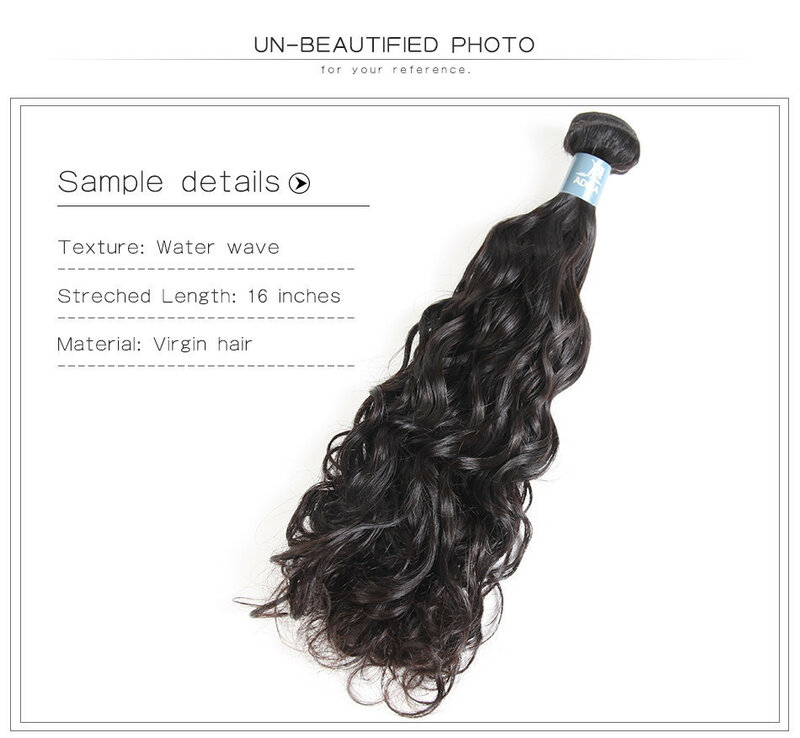 Amanda Double Drawn Human Hair Peruvian Hair Weave Bundles 8-22 Inches 100% Water Wave Virgin Human Hair Weaving 4 Bundles