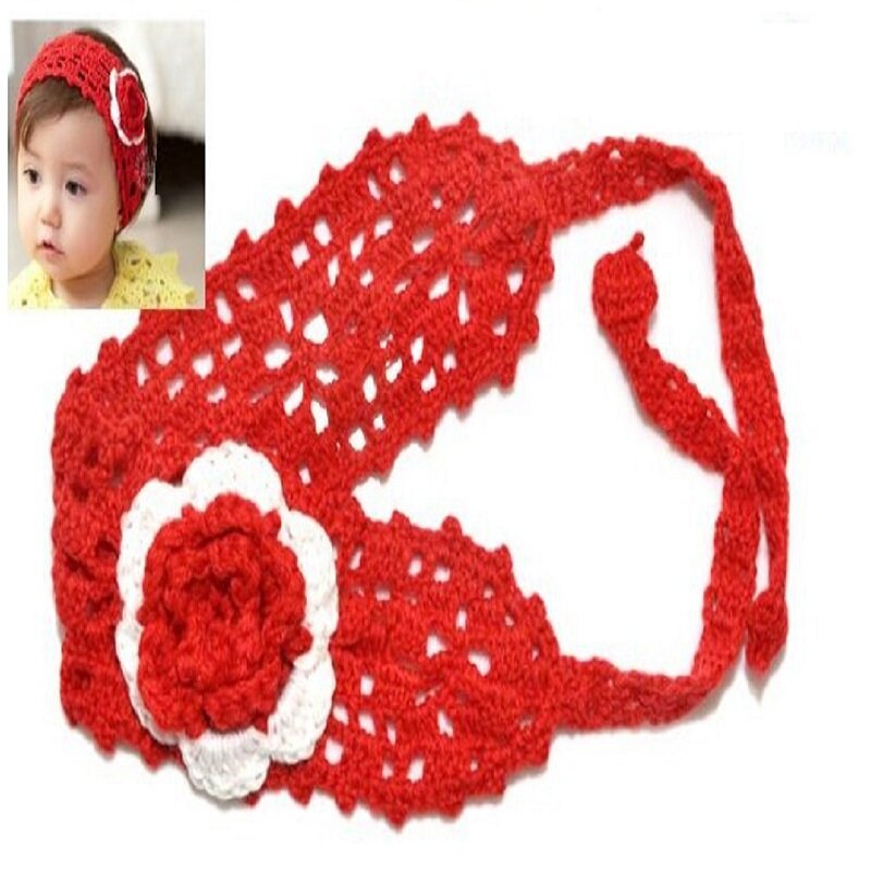 Hooyi Floral Embroidery Baby Girls Hairbands Princess Headband Children Hair Band Headwear Crochet Newborn Accessories H28