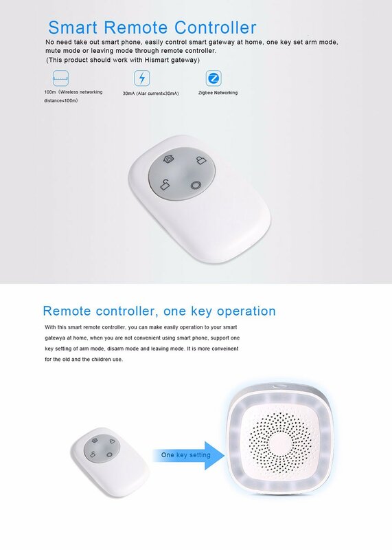 Zigbee3.0 Remote control Alarm cerdas, kontroler jarak jauh dengan 4 kunci dengan lengan fitur SOS Alarm rumah kompatibel dengan asisten rumah