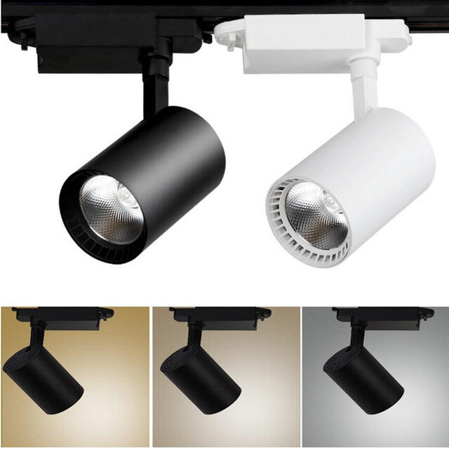 Riel de luz LED COB para tienda de ropa, foco de exposición, luz de techo, AC85- 265V, 12W, 20W, 30W