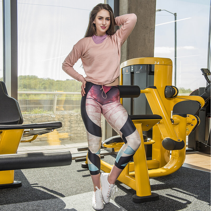 Fccexio 2019 nova mulher mandal flor leggings workout leggins fitness legging sexy calças de cintura alta impressão mandal calças desportivas