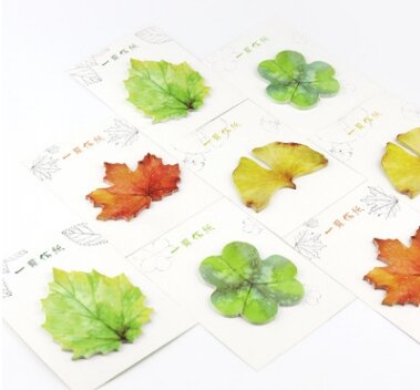 다채로운 잎 메모 패드 스티커 메모 (1 팩)
